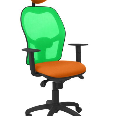 Chaise Jorquera résille vert bali siège orange avec tête de lit fixe