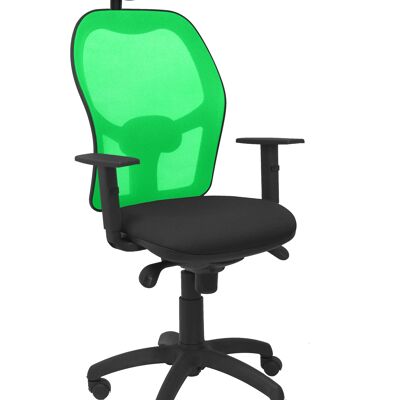 Chaise Jorquera résille verte bali assise noire avec tête de lit fixe