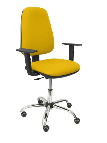 Chaise Socovos bali jaune avec accoudoirs réglables 2