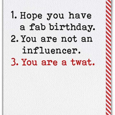 Funny Card - Not An Influencer