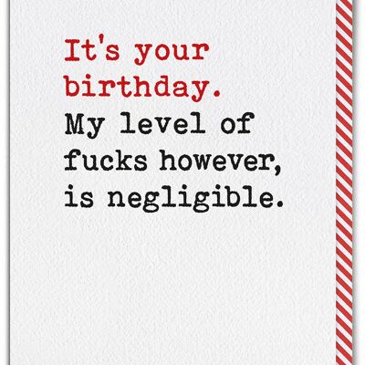 Funny Card - Negligible Level Of Fucks