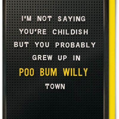 Funny Card - Poo Bum Willy Town