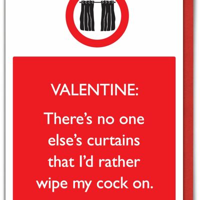 Funny Valentines Card - Cock Curtains