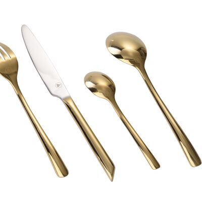 16-piece Shiny Golden cutlery set