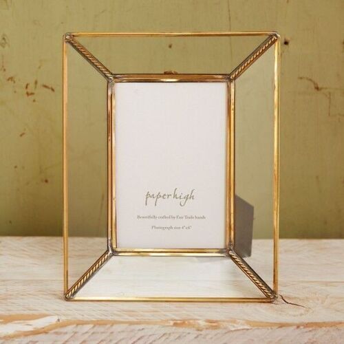 Recycled Metal and Glass Photo Frame with stand (6 x 4 inch image)