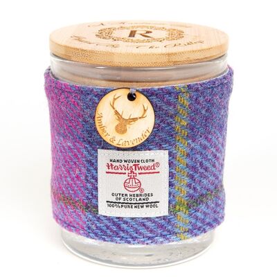 Harris Tweed Wrapped Amber & Lavender Scented Soy Candle