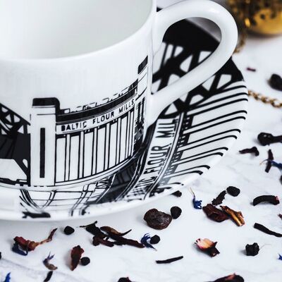 Tazza da tè Newcastle con piattino - Piattino decorato