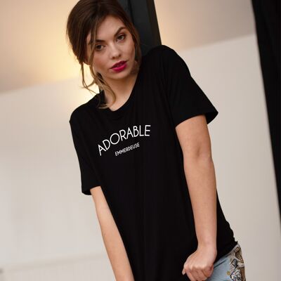 T-shirt "Adorable emmerdeuse" - Femme - Couleur Noir