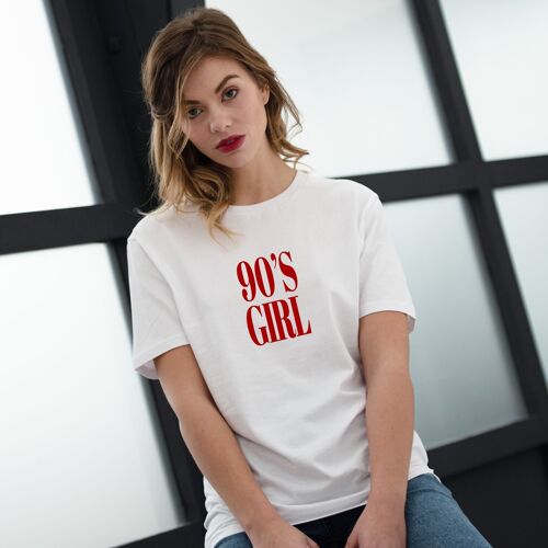 T-shirt "90'S GIRL" - Femme - Couleur Blanc