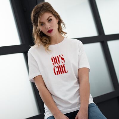 T-Shirt "90'S GIRL" - Damen - Farbe Weiß