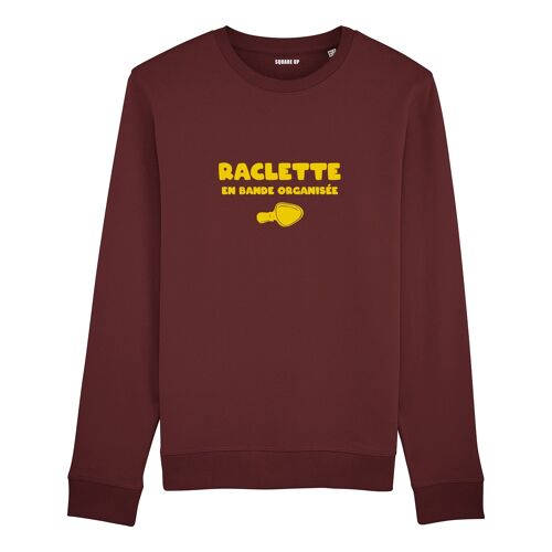 Sweatshirt "Raclette en bande organisée" - Homme - Couleur Bordeaux