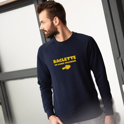 Sweatshirt "Raclette in an organized gang" - Men - Color Navy Blue