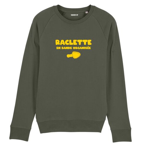 Sweatshirt "Raclette en bande organisée" - Homme - Couleur Kaki