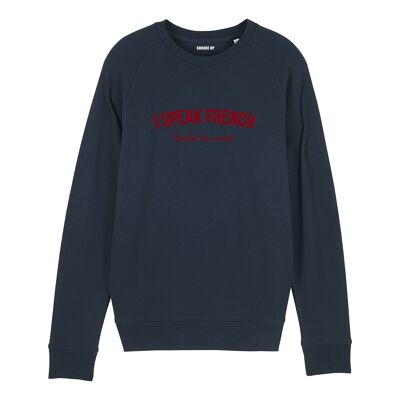 Sweatshirt "I speak French (bordel de merde)" - Men - Color Navy Blue