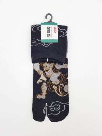 Chaussettes tabi japonaises Divinités du Vent et de la Foudre, fabriquées au Japon Fr 40 - 45 3