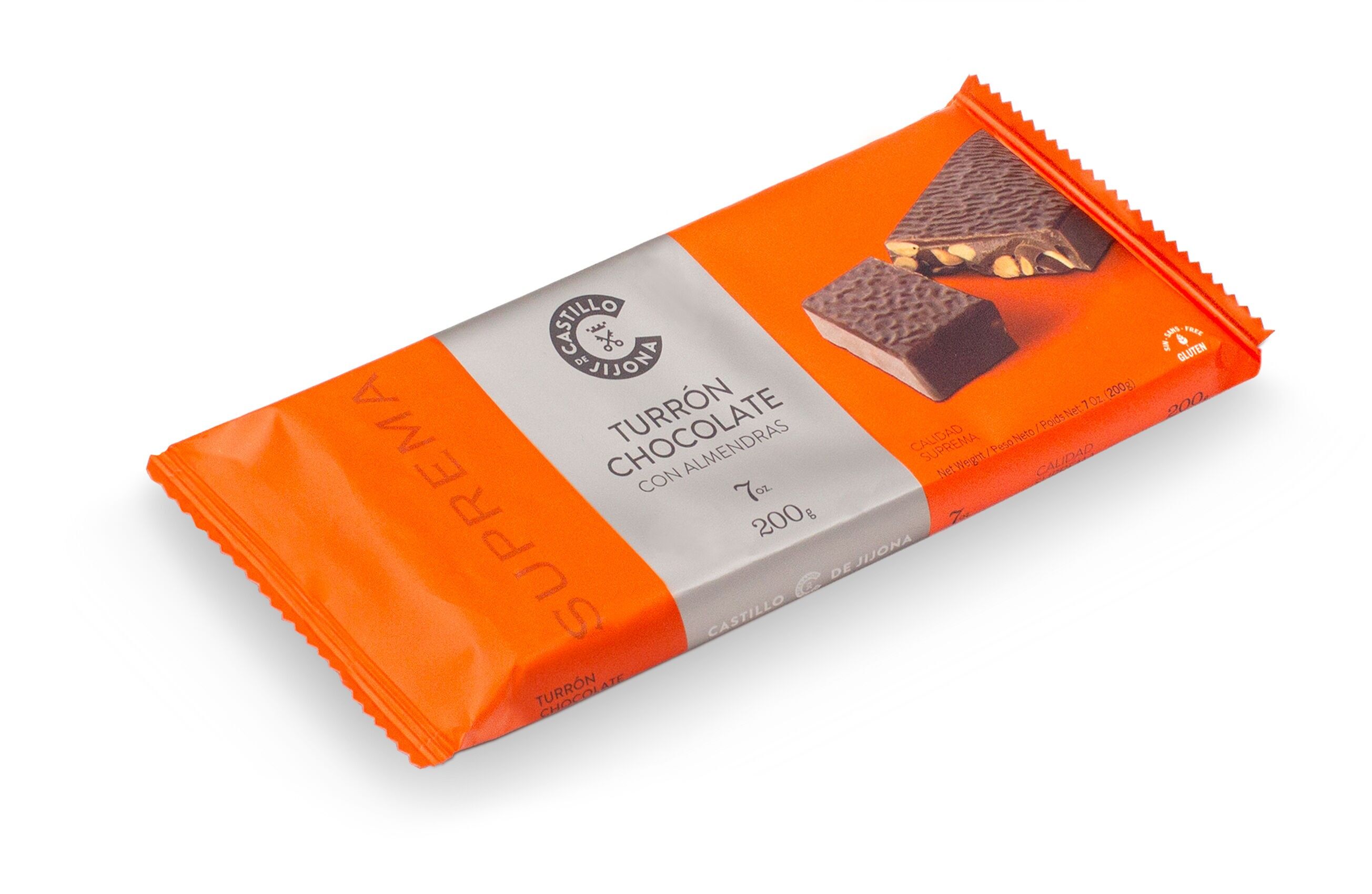 Torrone al cioccolato con mandorle di qualità suprema (200g)