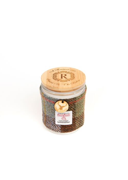 Malt Whisky Scented Soy wax Candle with Harris Tweed Sleeve