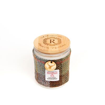 Malt Whisky Scented Soy wax Candle with Harris Tweed Sleeve