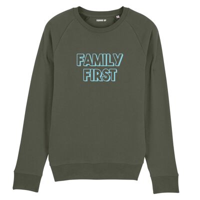 Sweatshirt "Family First" - Men - Color Khaki
