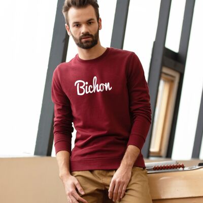 Sudadera "Bichon" - Hombre - Color burdeos