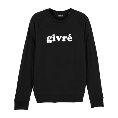 Men's frosted message sweatshirt - Black color