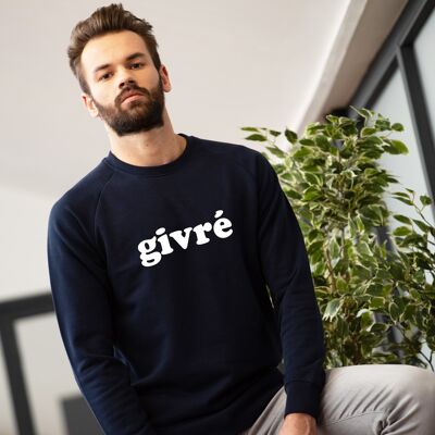 Sweat-shirt à message Givré Homme - Couleur Bleu Marine