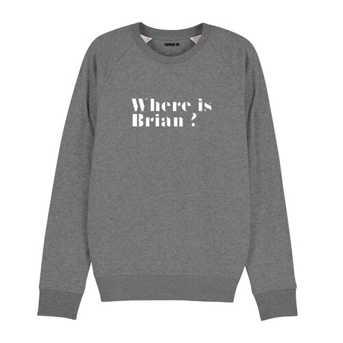 Sweat-shirt "Where is Brian ?" - Homme - Couleur Gris Chiné