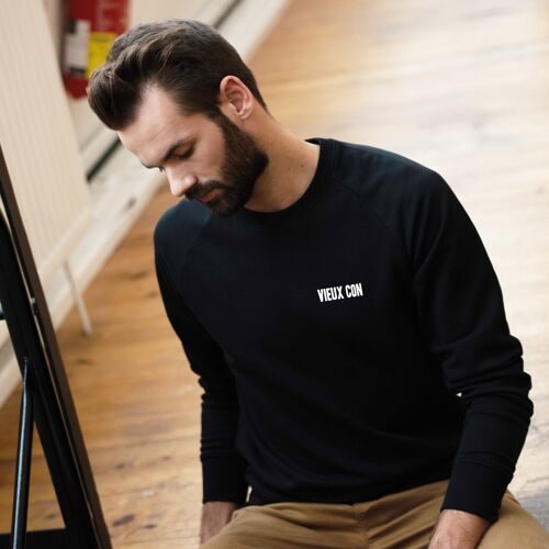 Sweat-shirt "Vieux con" - Homme - Couleur Noir