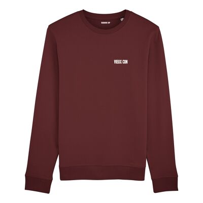 Sweat-shirt "Vieux con" - Homme - Couleur Bordeaux