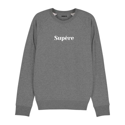 Sweat-shirt "Supère" - Homme - Couleur Gris Chiné