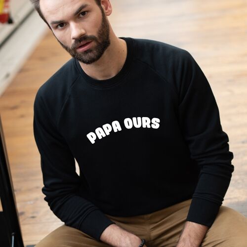 Sweat-shirt "Papa ours" - Homme - Couleur Noir