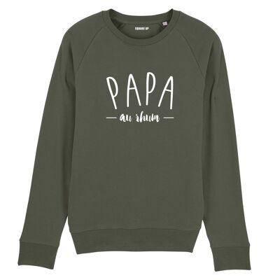 Sweat-shirt "Papa au rhum" - Homme - Couleur Kaki