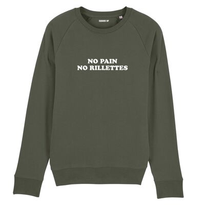 Sweat-shirt "No pain no rillettes" - Homme - Couleur Kaki