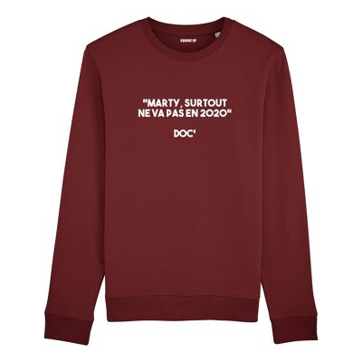 Sweat-shirt "Marty, surtout ne va pas en 2020" - Homme - Couleur Bordeaux