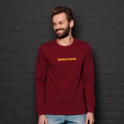 "Joyeux Luron" sweatshirt - Men - Burgundy color