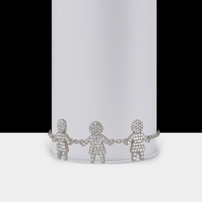 Charity Kids kindness Bracelet with crystals in Silver