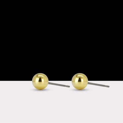 Boucles d'Oreilles Boule Classique 8mm Doré