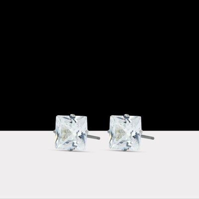 Classic Square Stud Earrings Silver