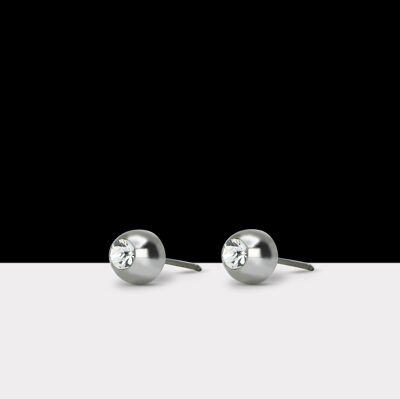 Classic Stud Crystal Earrings Silver