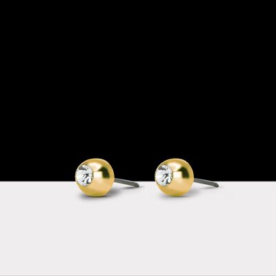 Classic Stud Crystal Earrings Gold