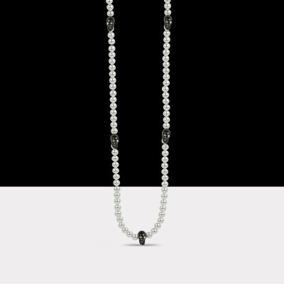 Edge-Perlen-Schädel-Halskette