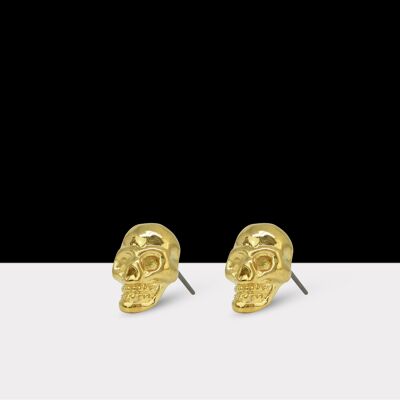 Edge Skull Earrings Gold