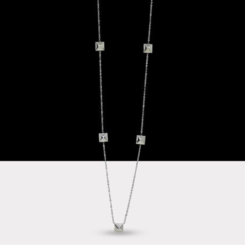 Edge Stud Halsband Silver