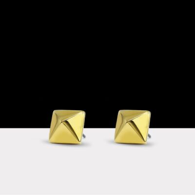 Edge Stud Earrings Gold