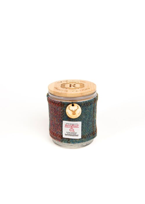 Pomegranate Noir Scented Soy Candle with Harris Tweed Sleeve