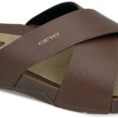Ceyo Men's Sandal 9877 tailles 40-45 (6 ½ - 10 ½ UK) - 40 - Marron