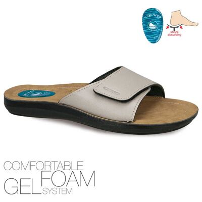Ceyo Adult Comfort Gel Foam Sandale 6100-22 Größen 40-45 (6 ½ - 10 ½ UK) - 40 - Beige