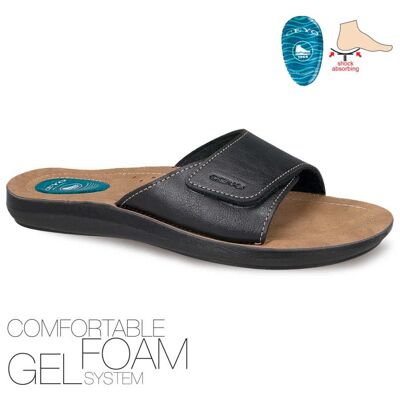 Ceyo Adult Comfort Gel Foam Sandale 6100-22 Größen 40-45 (6 ½ - 10 ½ UK) - 40 - Schwarz