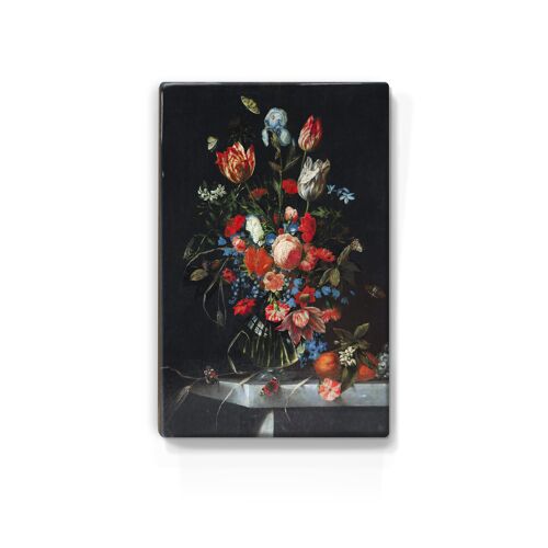 Laqueprint, Stilleven met bloemen en vruchten - Ottmar Elliger