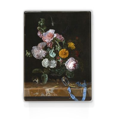 Laqueprint, Vanitas Still life with flowers - Willem van Aelst